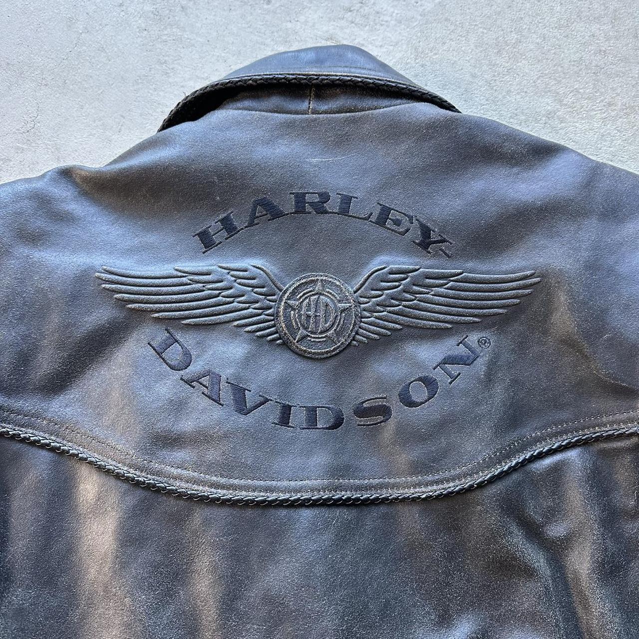 Vintage Harley Davidson Leather Motorcycle Jacket - S