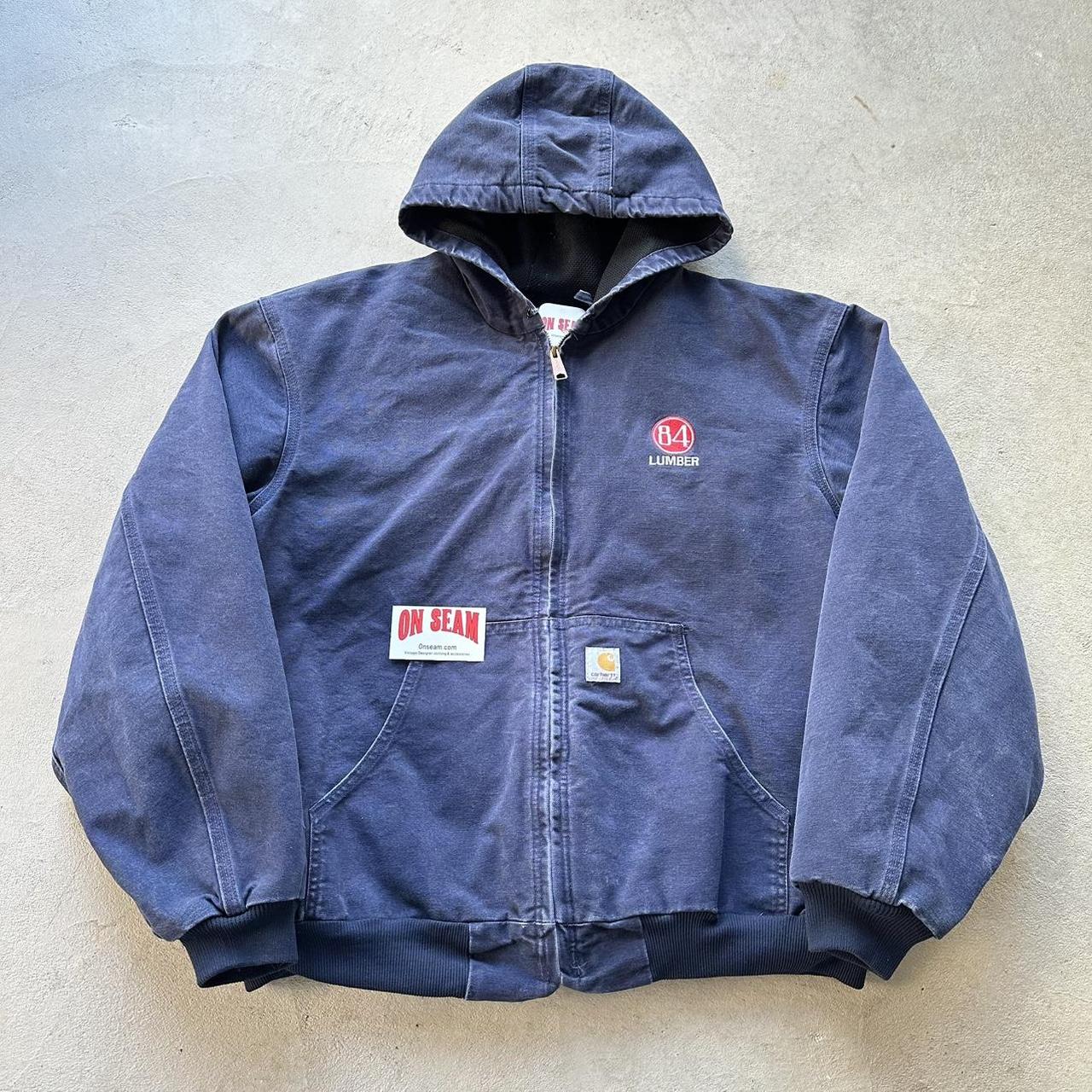 Vintage Carhartt Navy Hooded Jacket - XL