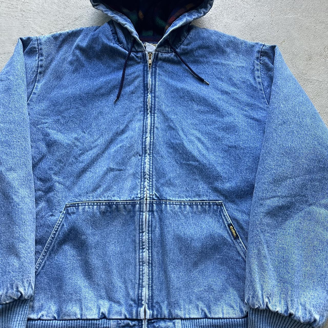 Vintage Carhartt Style Denim Hooded Jacket - XL