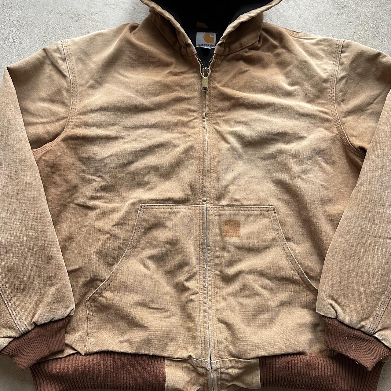 Vintage Carhartt Faded Tan Hooded Jacket - xl