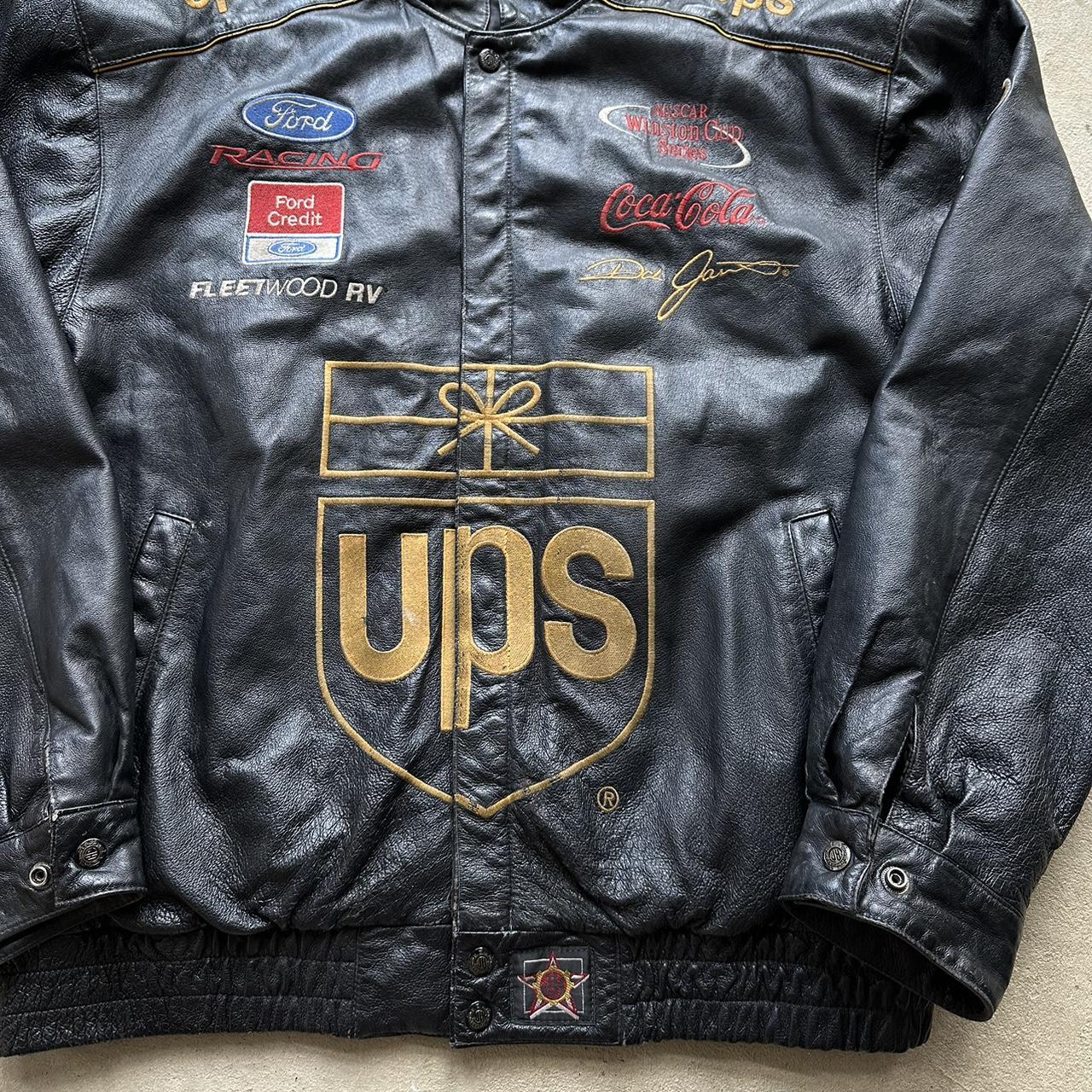 Vintage UPS Leather NASCAR Racing Jacket