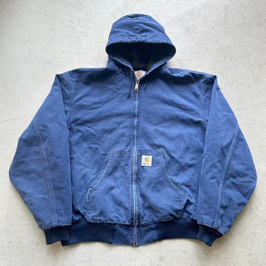 Vintage Carhartt Navy Hooded Jacket - BOXY L