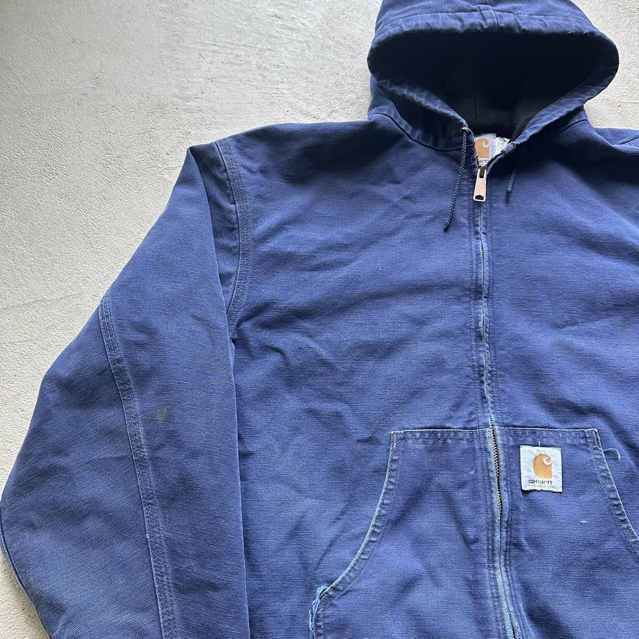 Vintage Carhartt Navy Hooded Jacket - BOXY L