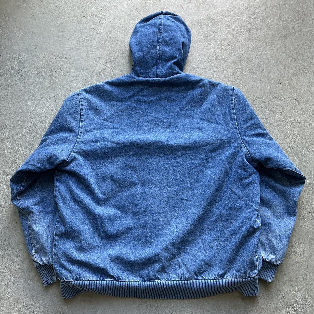 Vintage Carhartt Style Denim Hooded Jacket - XL