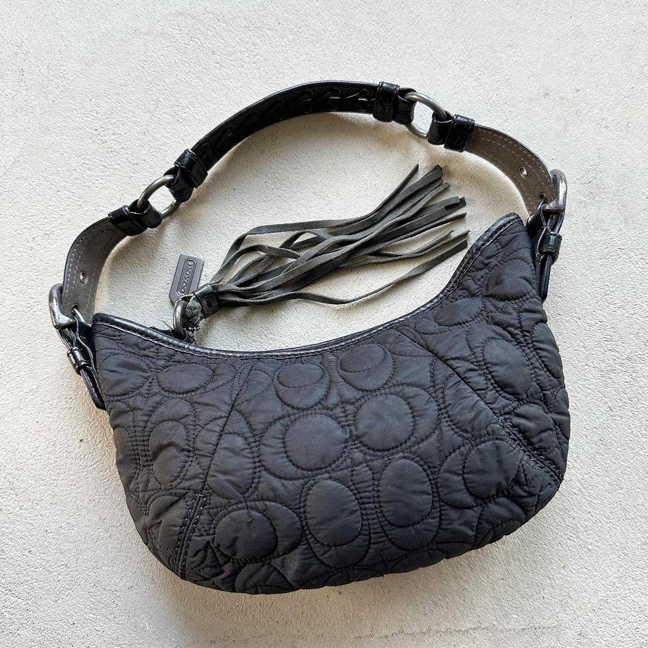 Vintage Y2K Coach Quilted Black Hobo Shoulder Bag