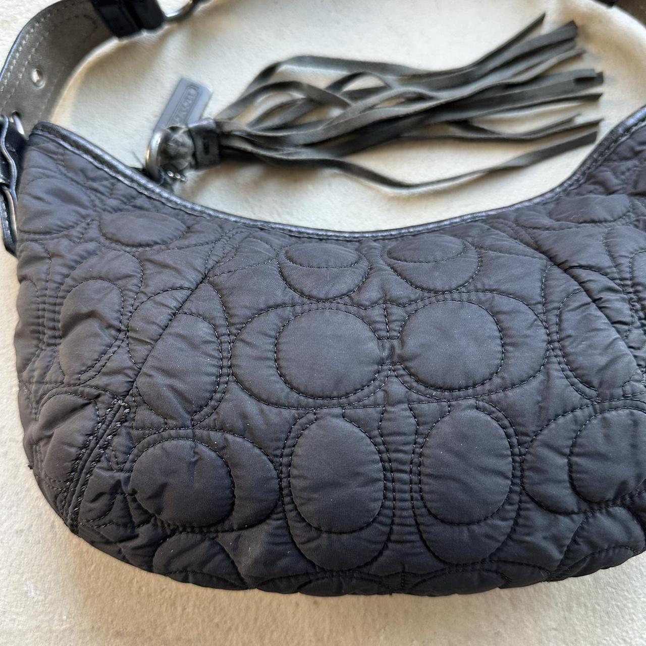 Vintage Y2K Coach Quilted Black Hobo Shoulder Bag