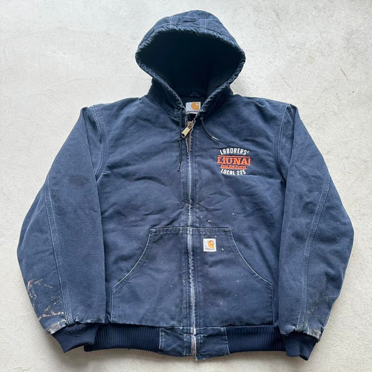 Vintage Carhartt Navy Hooded Jacket - M