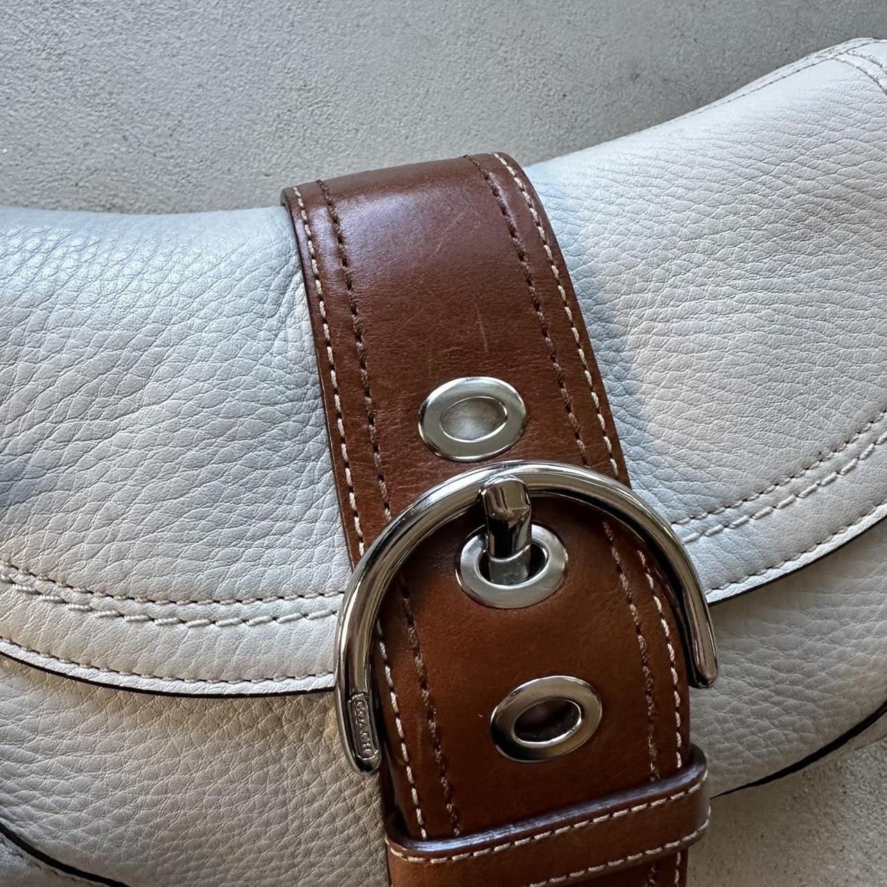 Vintage Y2K Coach White Leather Mini Soho Shoulder Bag