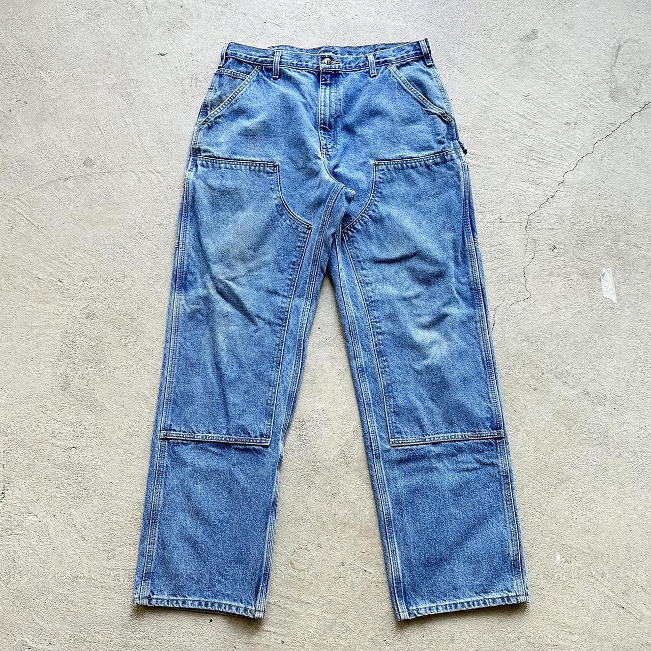 Vintage Carhartt Light Wash Double Knee Denim Pants - 35 x 34