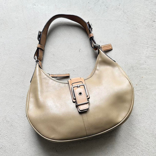 Vintage Y2K Coach Tan Leather Big Shoulder Bag