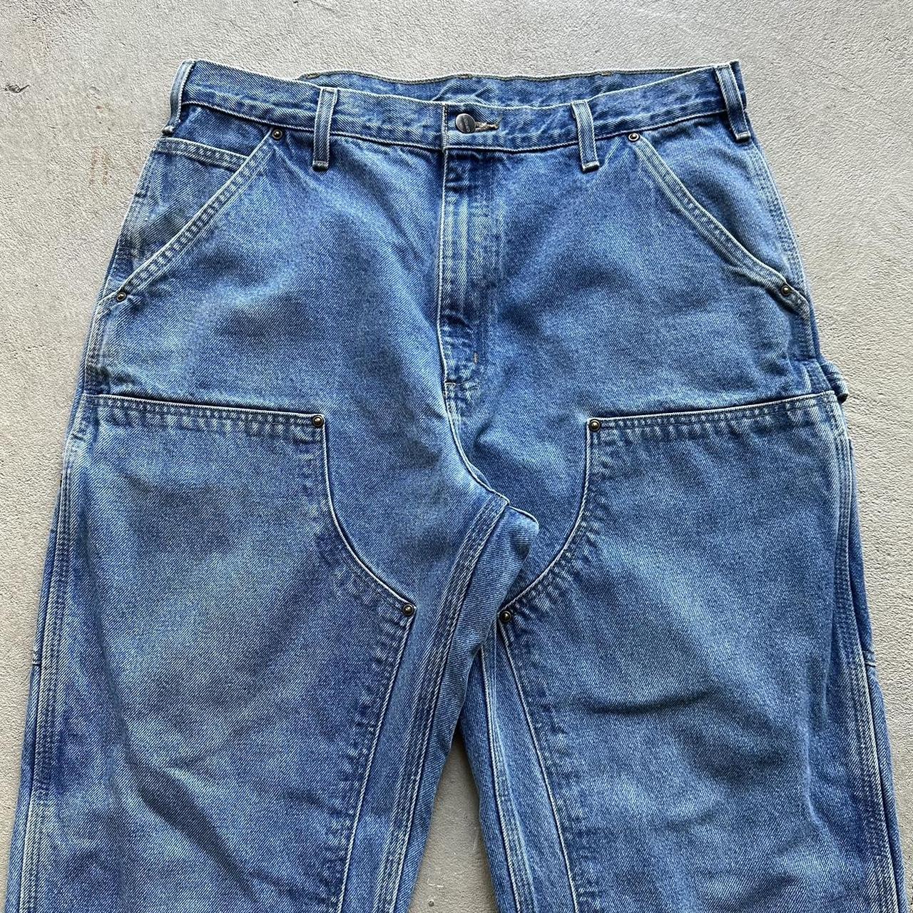 Vintage Carhartt Light Wash Double Knee Denim Pants - 35 x 34