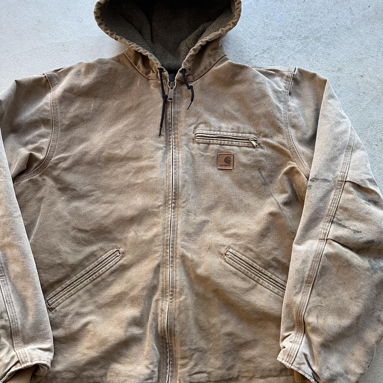 Vintage Carhartt Faded Tan Hooded Jacket - XL