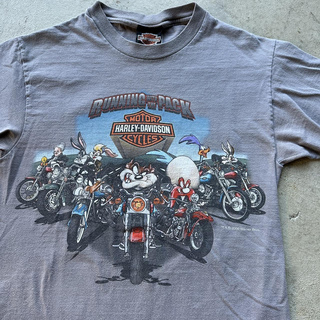 Vintage Y2K ‘00 Harley Davidson Looney Toons Biker T-Shirt
