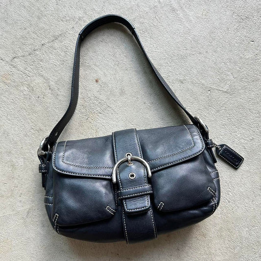 Vintage Y2K Coach Black Mini Leather Square Soho Shoulder Bag