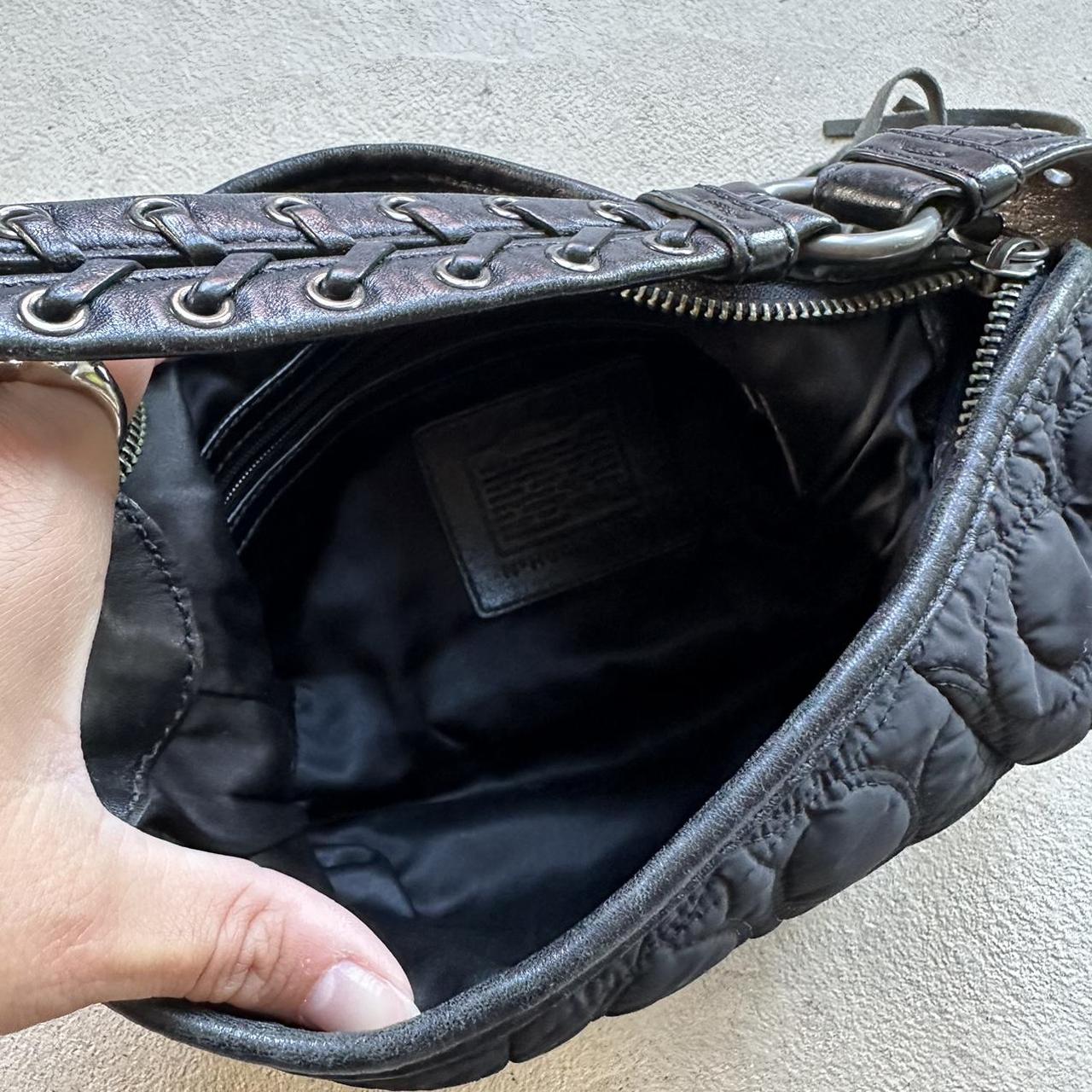 Vintage Y2K Coach Quilted Black Hobo Shoulder Bag