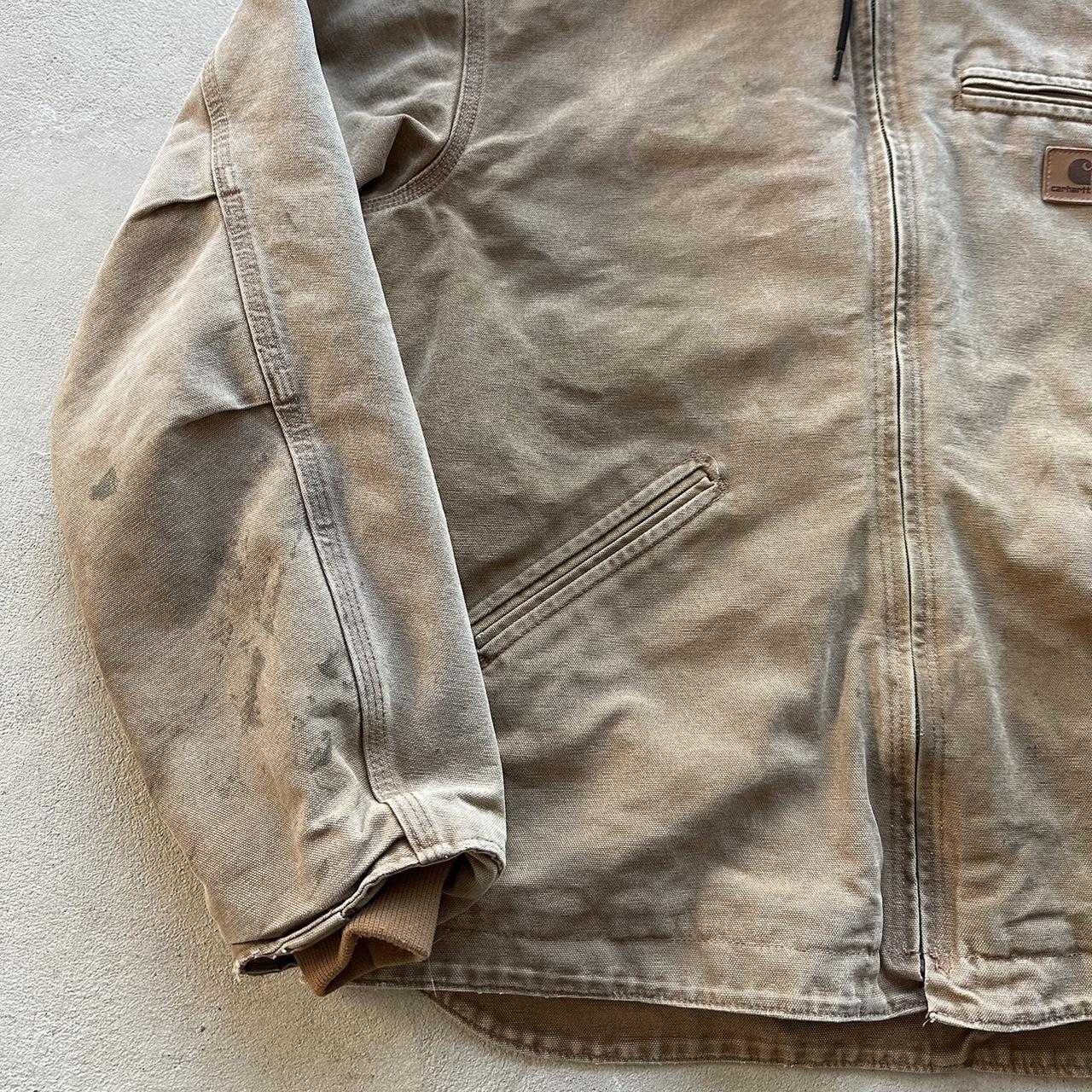 Vintage Carhartt Faded Tan Hooded Jacket - XL