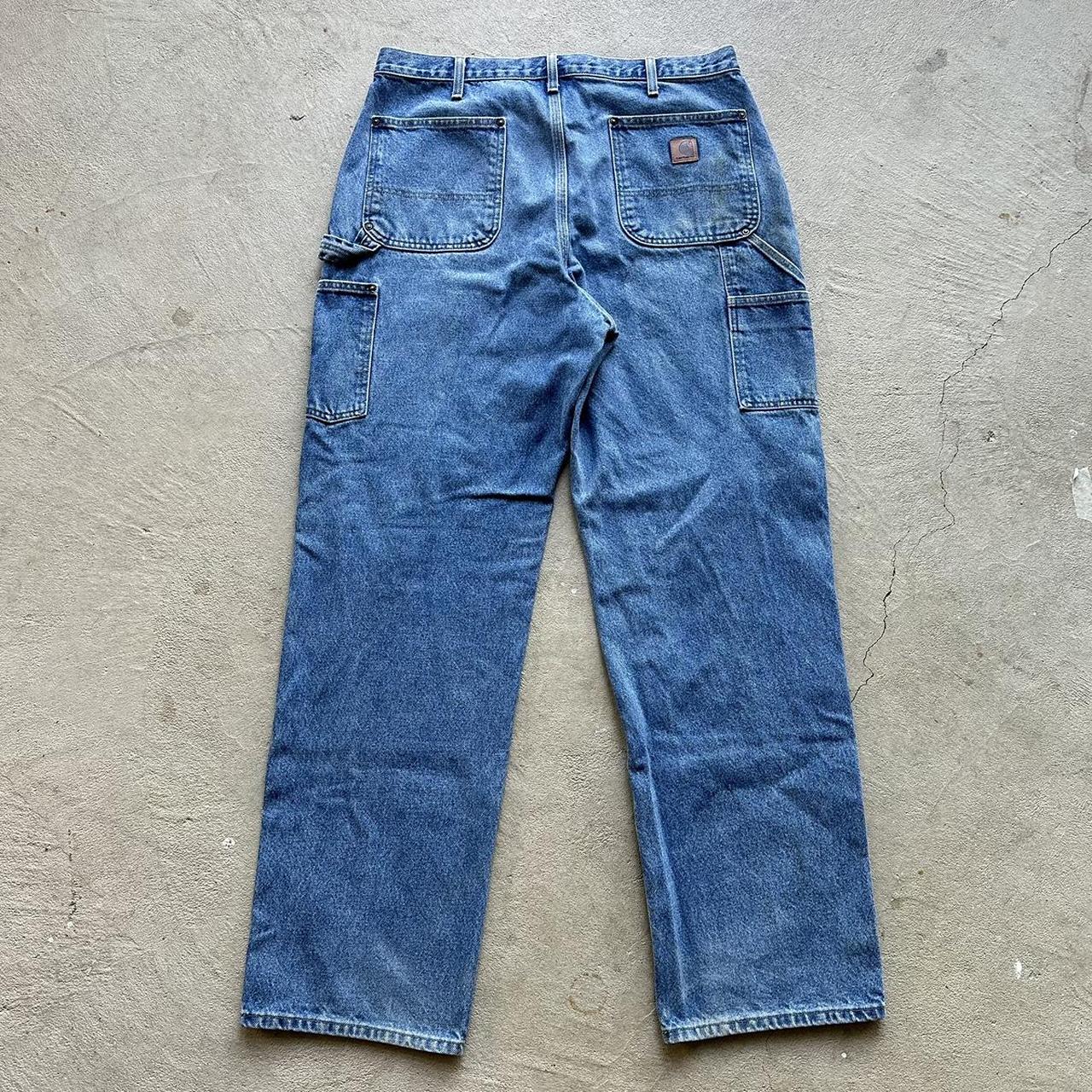 Vintage Carhartt Light Wash Double Knee Denim Pants - 35 x 34