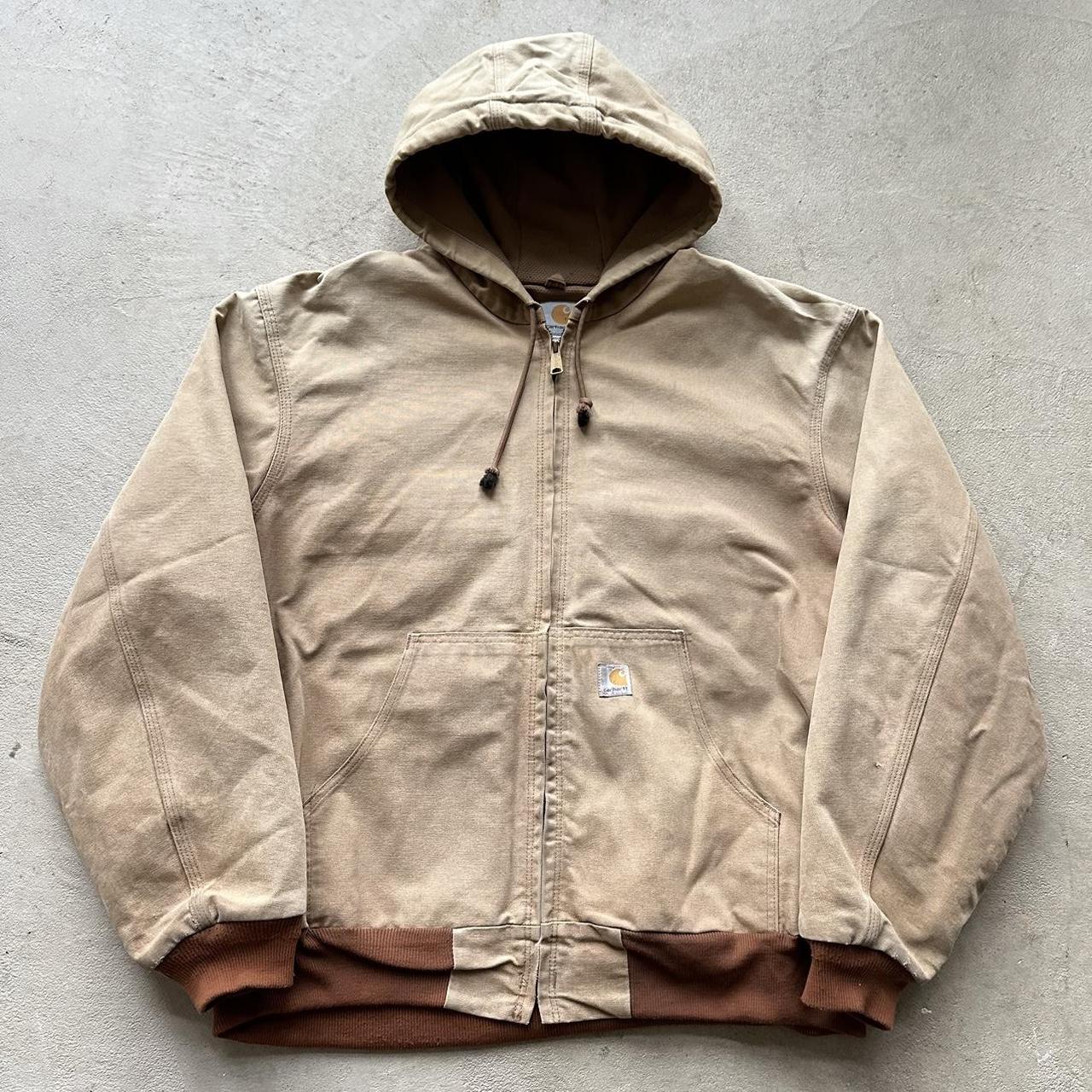 Vintage Carhartt Faded Tan Hooded Jacket - XL