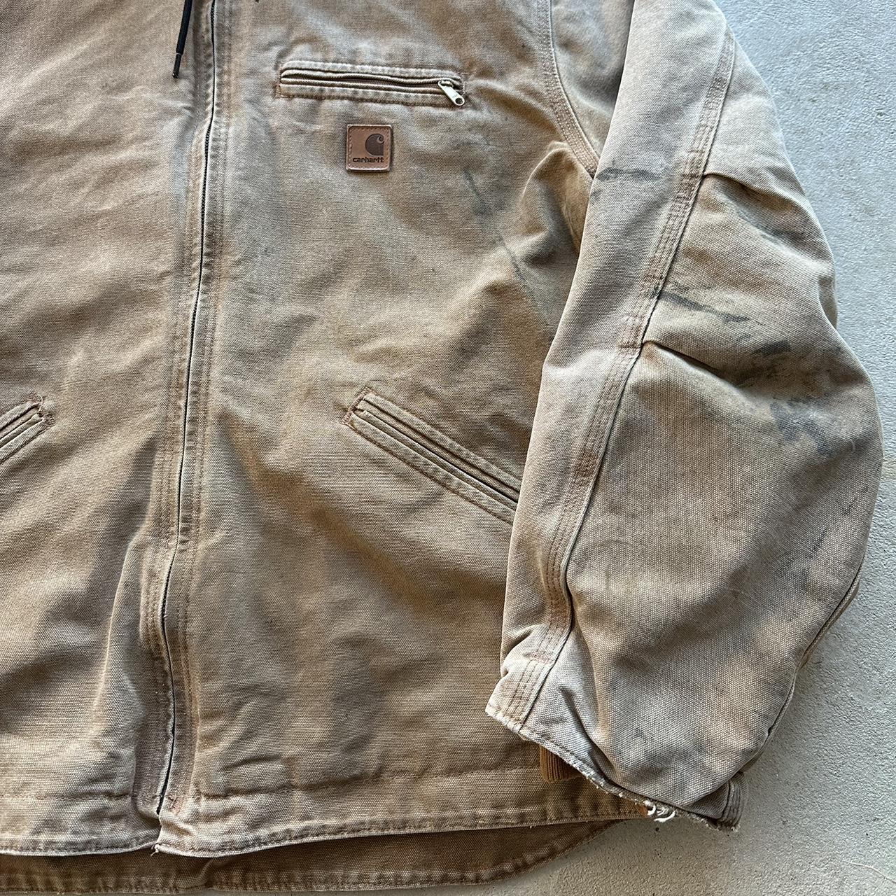 Vintage Carhartt Faded Tan Hooded Jacket - XL