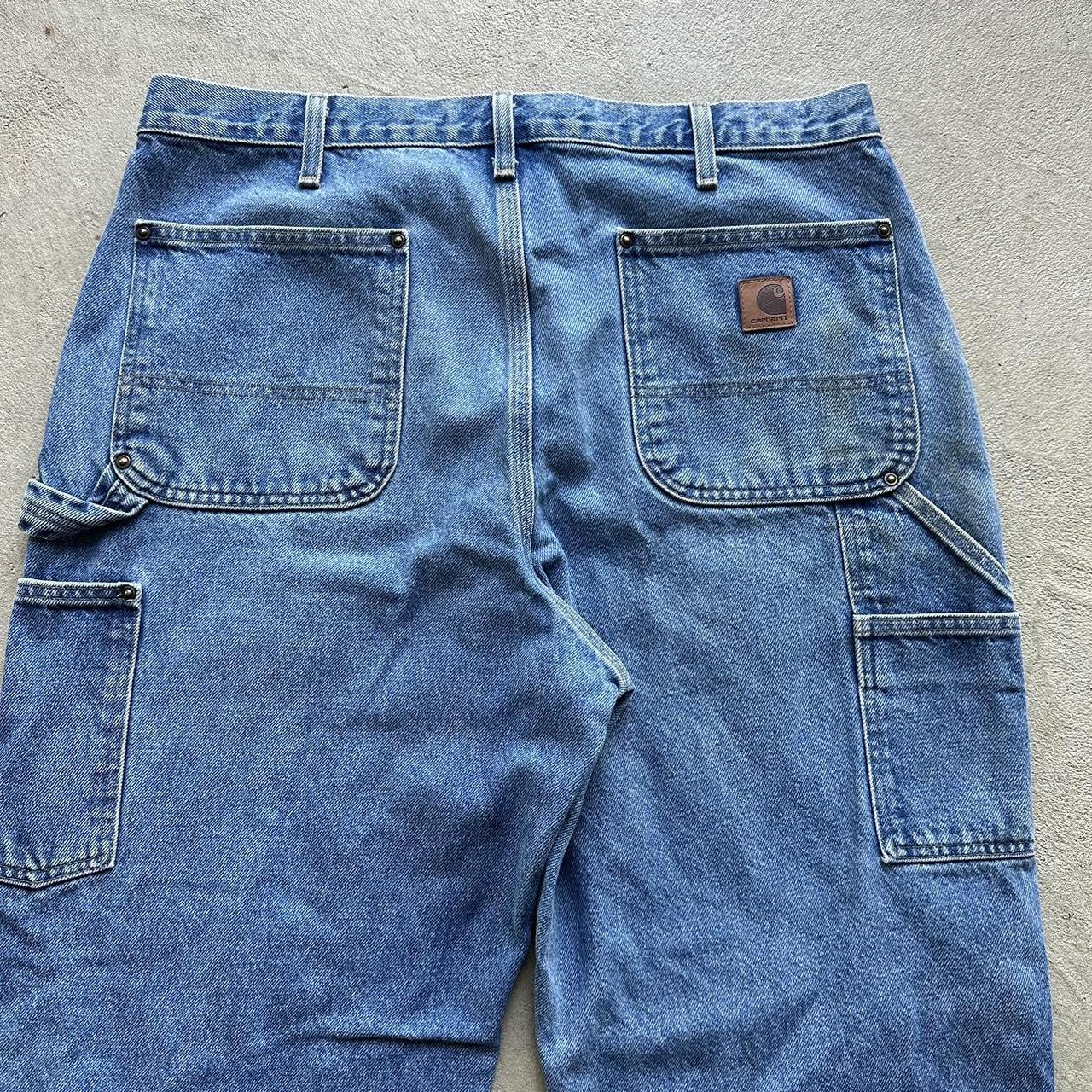 Vintage Carhartt Light Wash Double Knee Denim Pants - 35 x 34