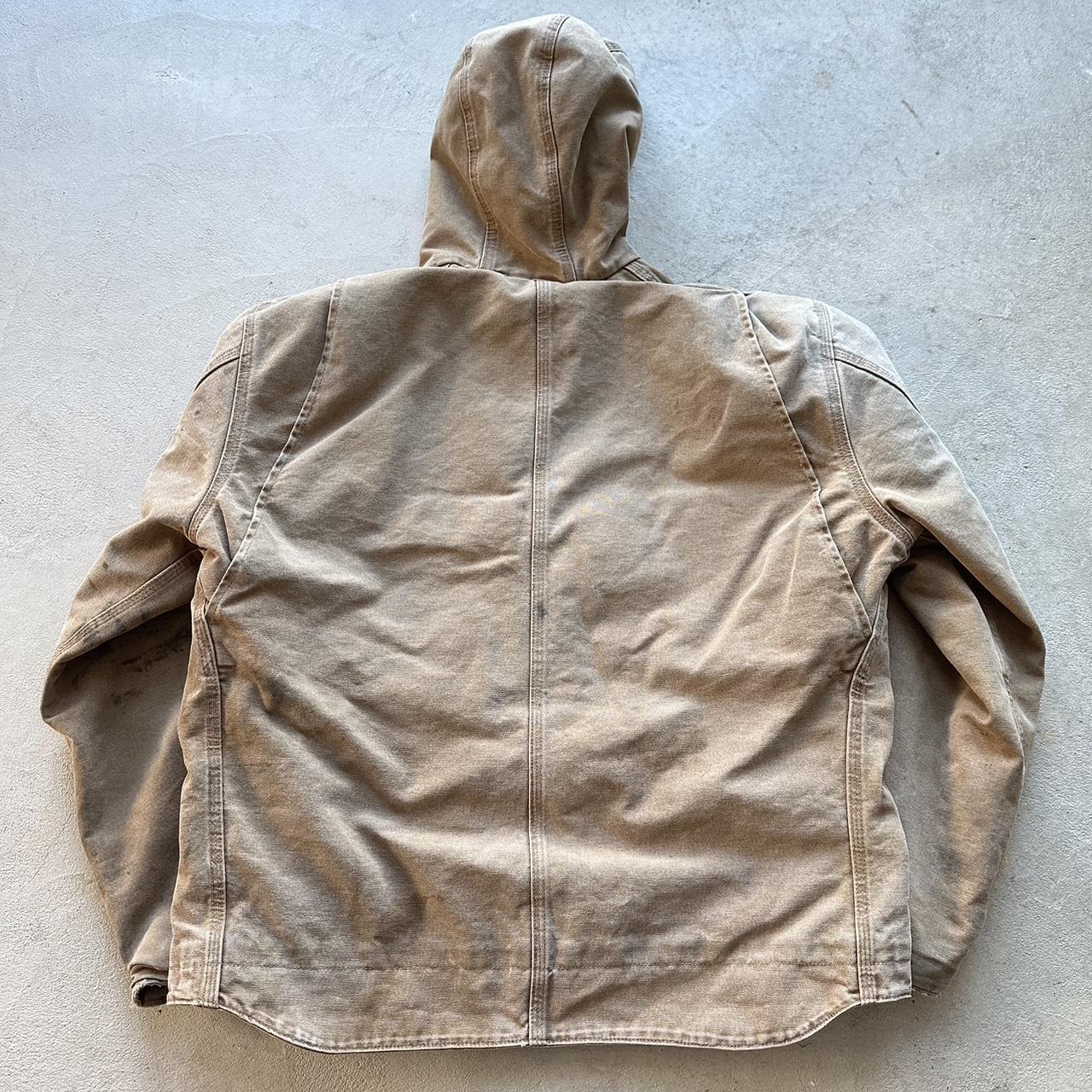 Vintage Carhartt Faded Tan Hooded Jacket - XL