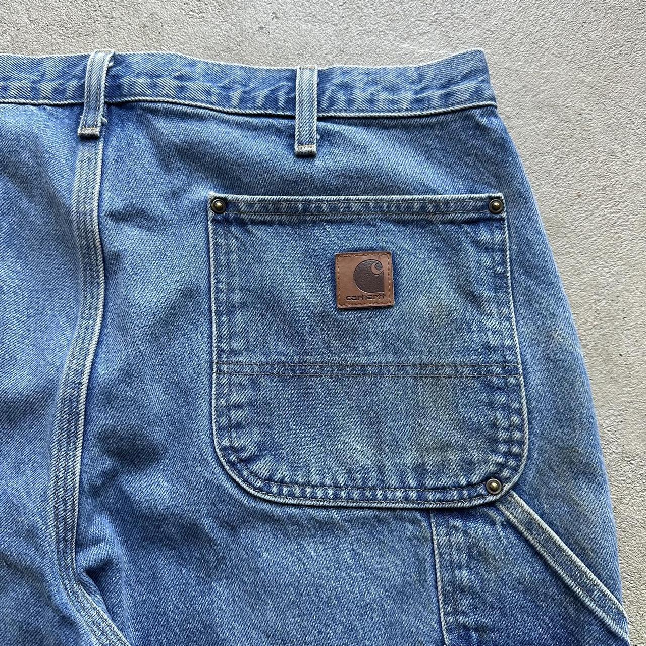 Vintage Carhartt Light Wash Double Knee Denim Pants - 35 x 34