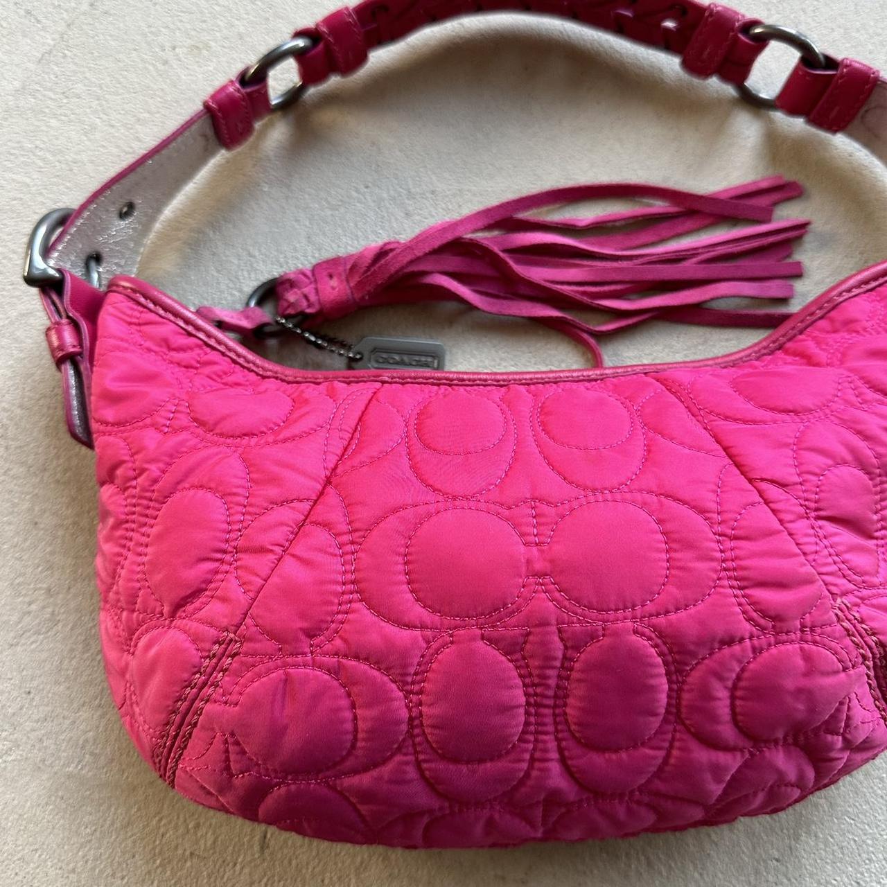 Vintage Y2K Coach Quilted Pink Hobo Shoulder Bag