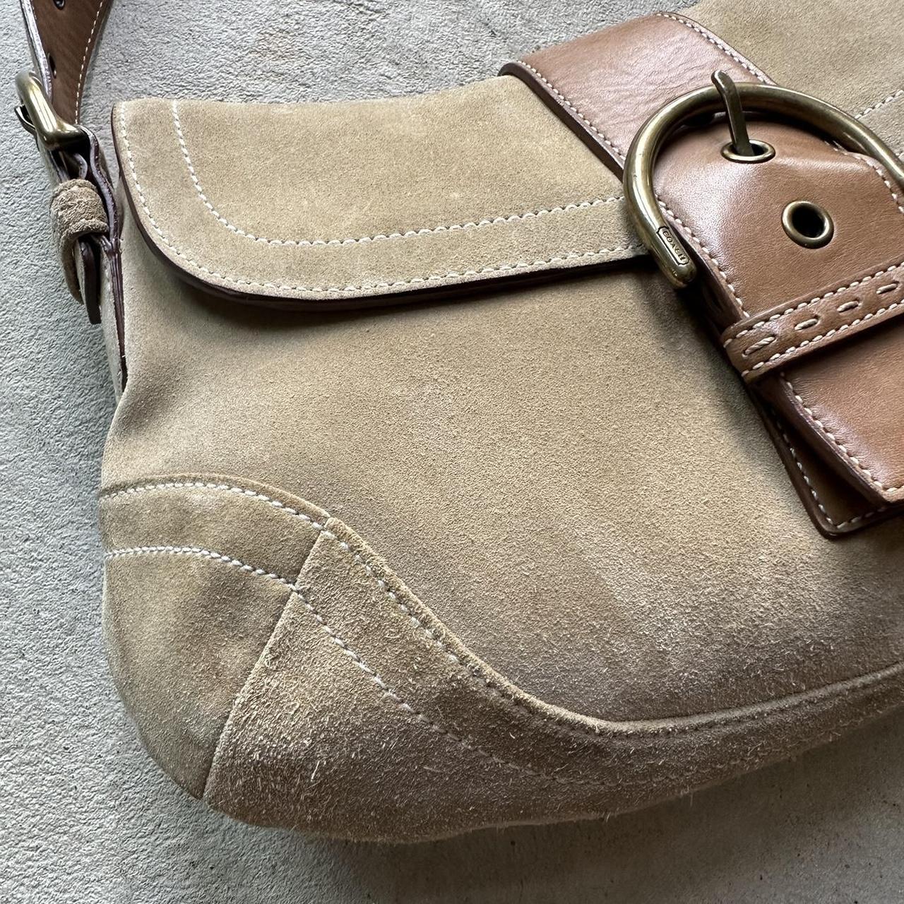 Vintage Y2K Coach Tan Suede Soho Shoulder Bag