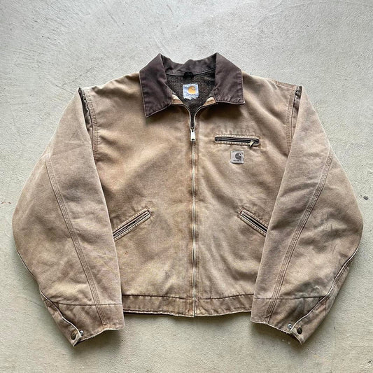 Vintage Carhartt Detroit Faded Tan Jacket - XL