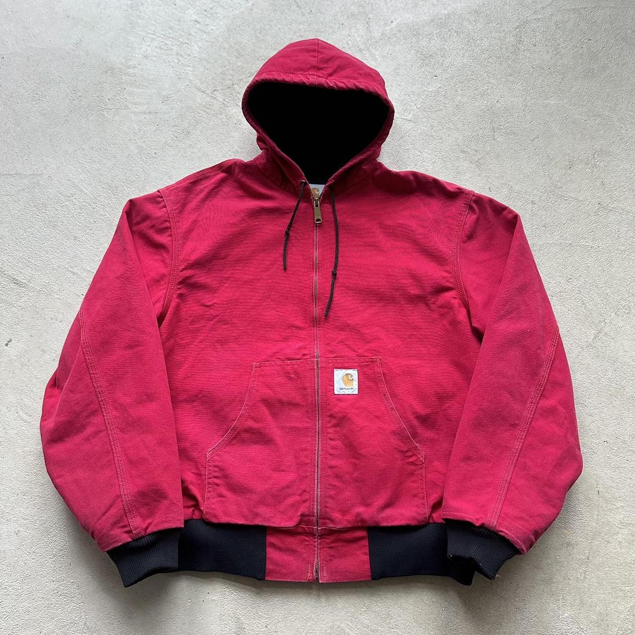 Vintage Carhartt Red Hooded Jacket - L