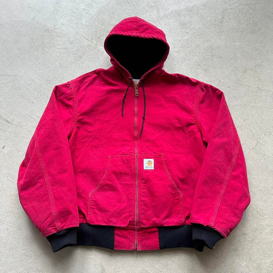 Vintage Carhartt Red Hooded Jacket - L