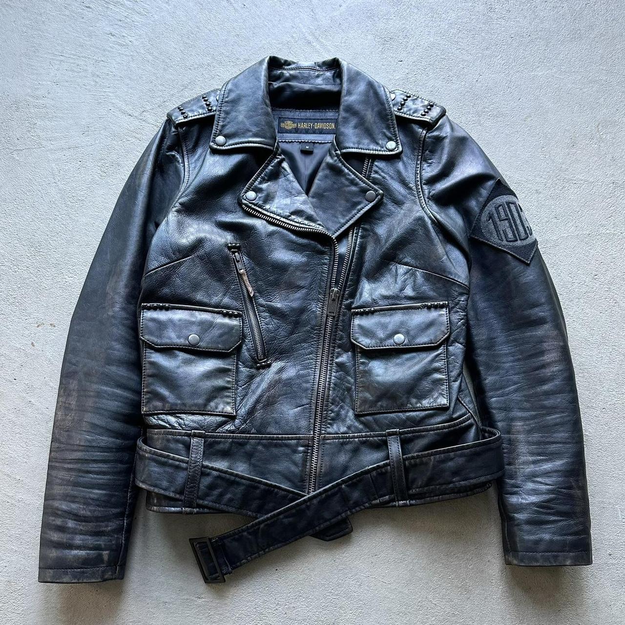 Vintage Harley Davidson Leather Motorcycle Jacket - M