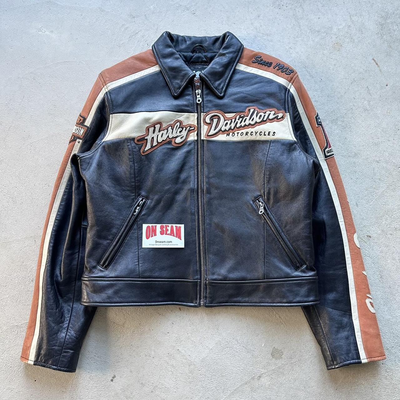 Rare Vintage Harley Davidson Leather Motorcycle Jacket - L