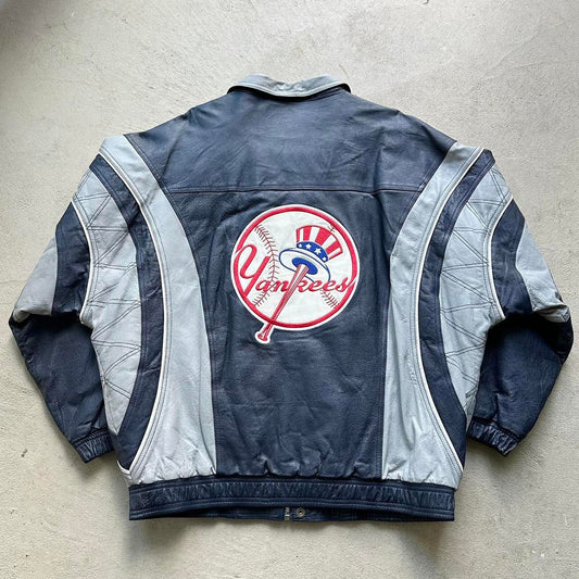 Vintage New York Yankees Starter Leather Jacket - XL