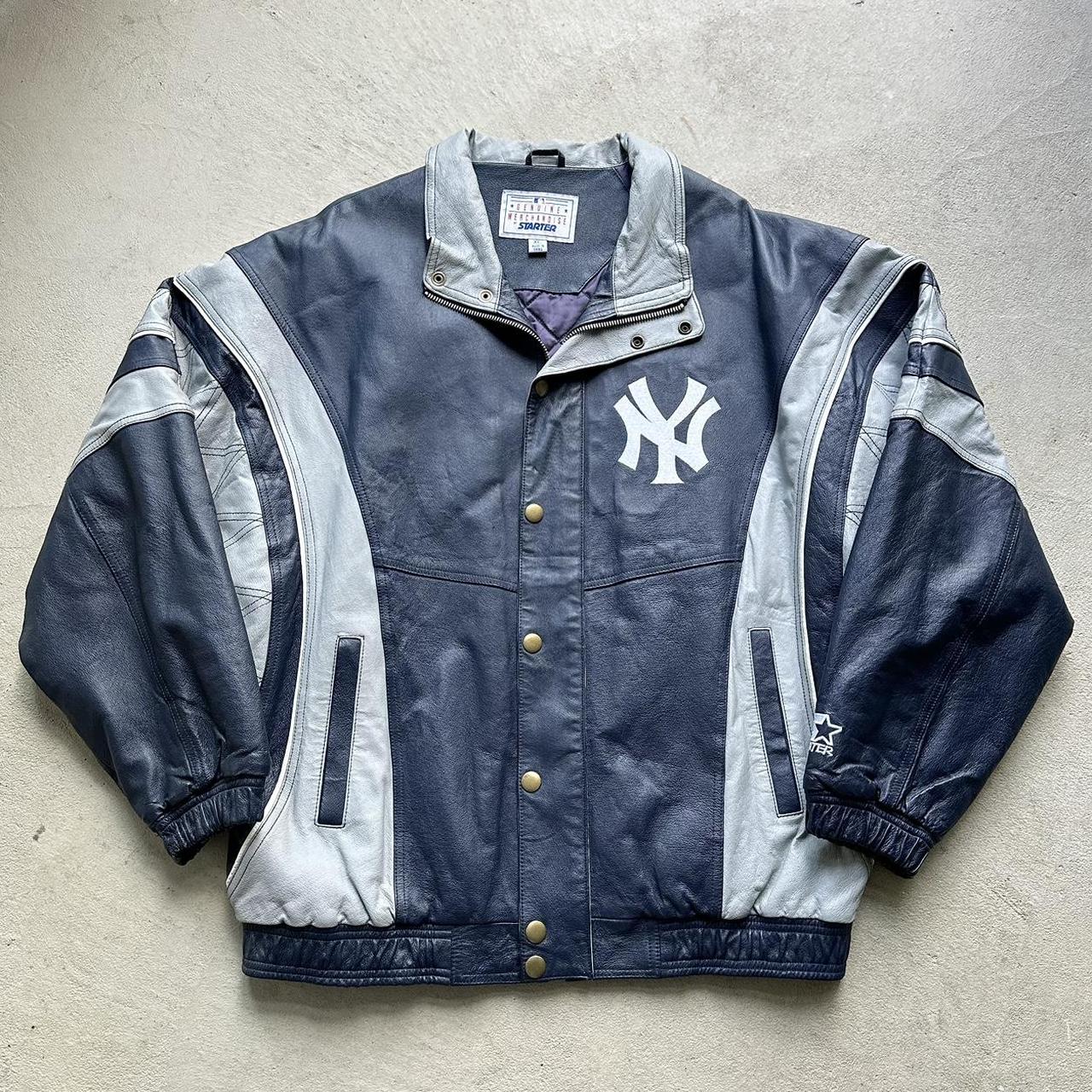 Vintage New York Yankees Starter Leather Jacket - XL