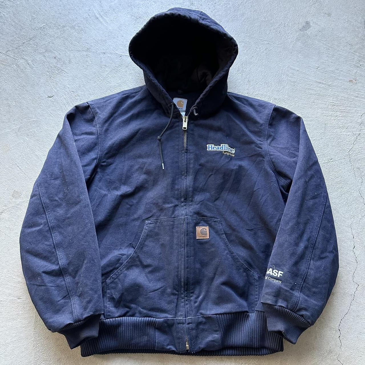 Vintage Carhartt Navy Hooded Jacket - M