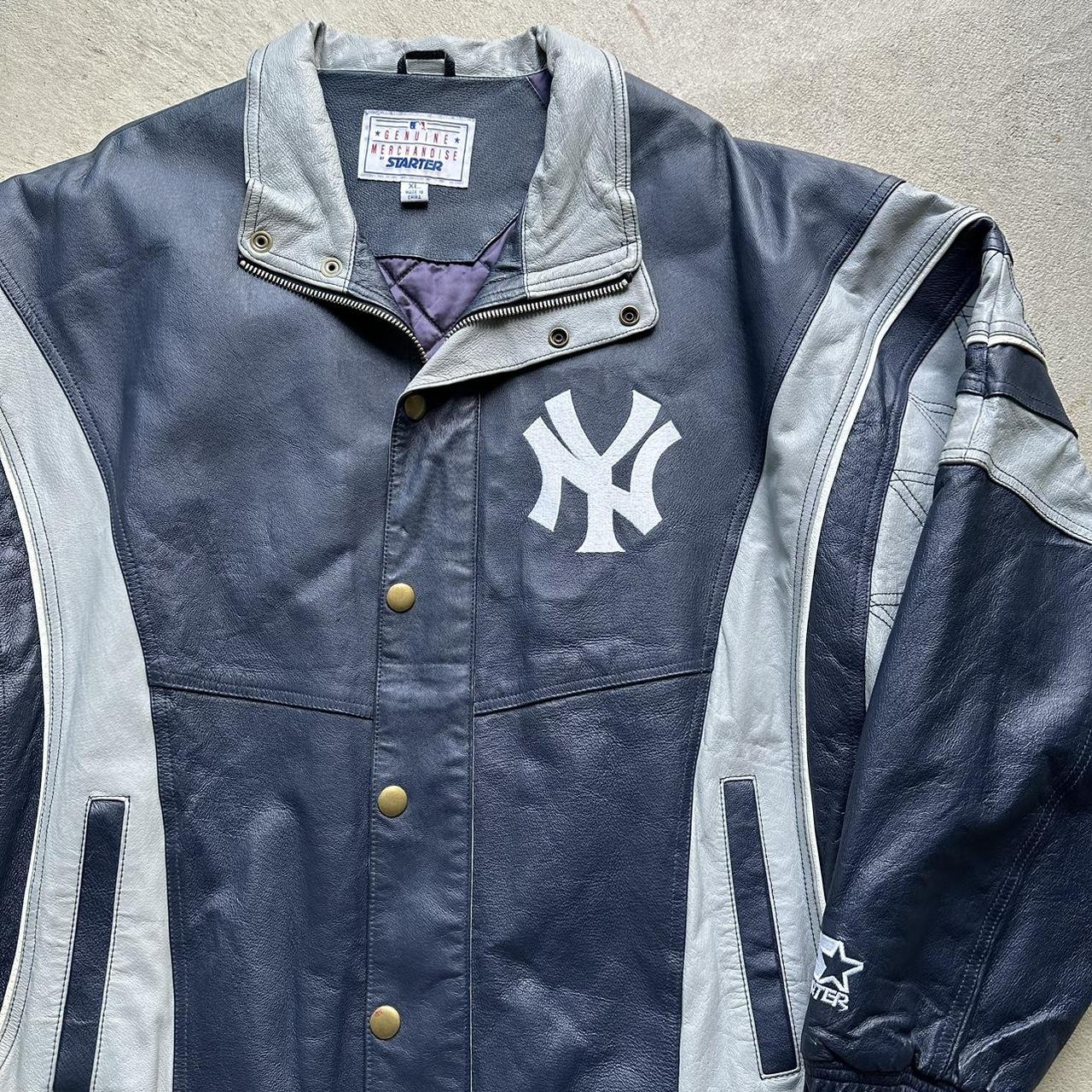 Vintage New York Yankees Starter Leather Jacket - XL