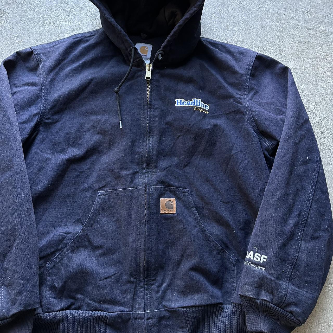 Vintage Carhartt Navy Hooded Jacket - M