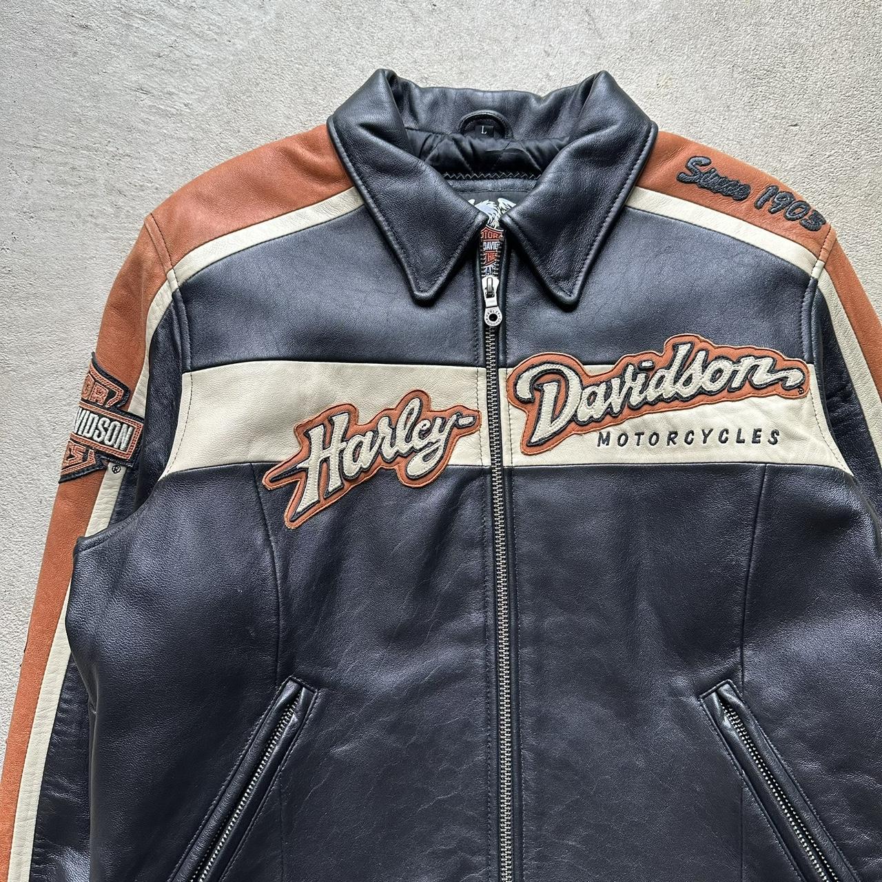 Rare Vintage Harley Davidson Leather Motorcycle Jacket - L