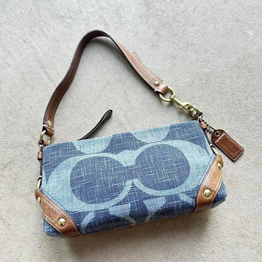 Vintage Y2K Coach Denim Shoulder Bag