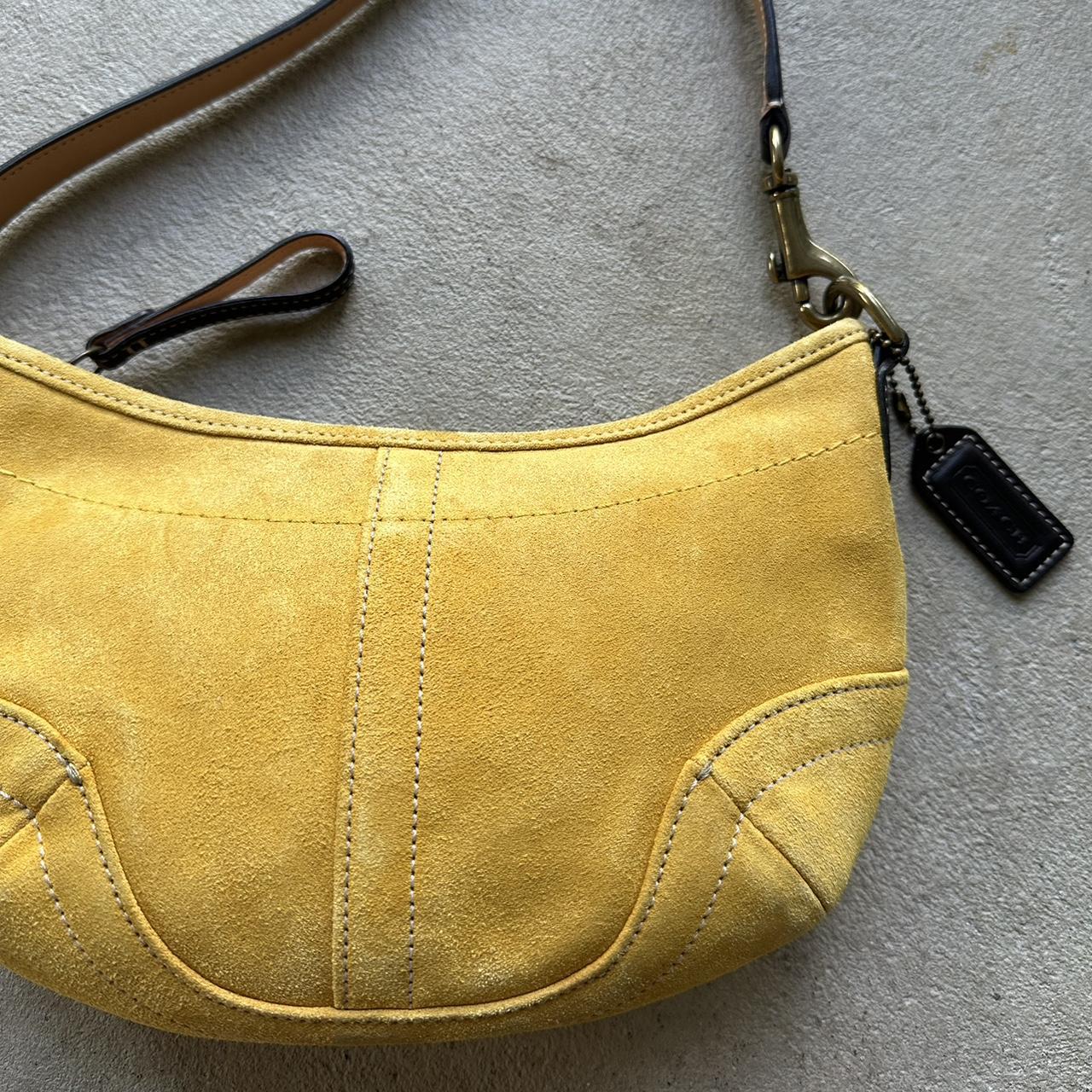 Vintage Y2K Coach Yellow Suede Mini Handbag