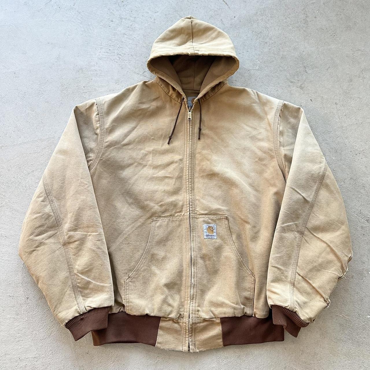 Vintage Carhartt Faded Tan Hooded Jacket -XL