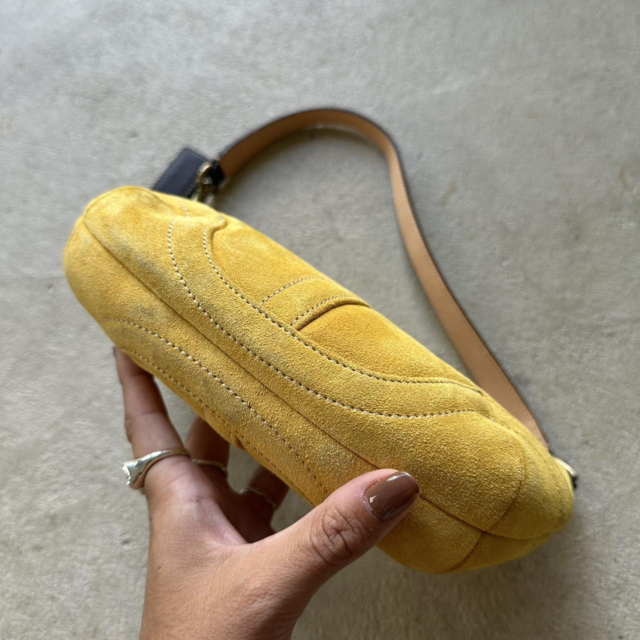 Vintage Y2K Coach Yellow Suede Mini Handbag