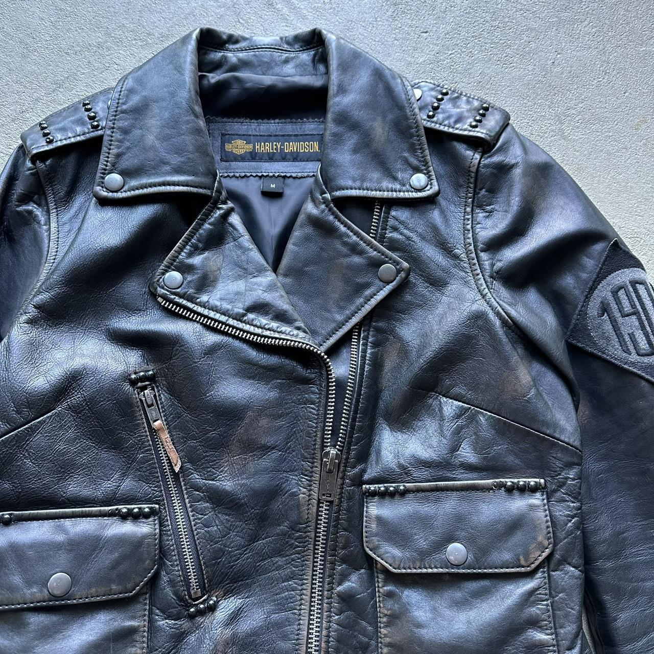 Vintage Harley Davidson Leather Motorcycle Jacket - M