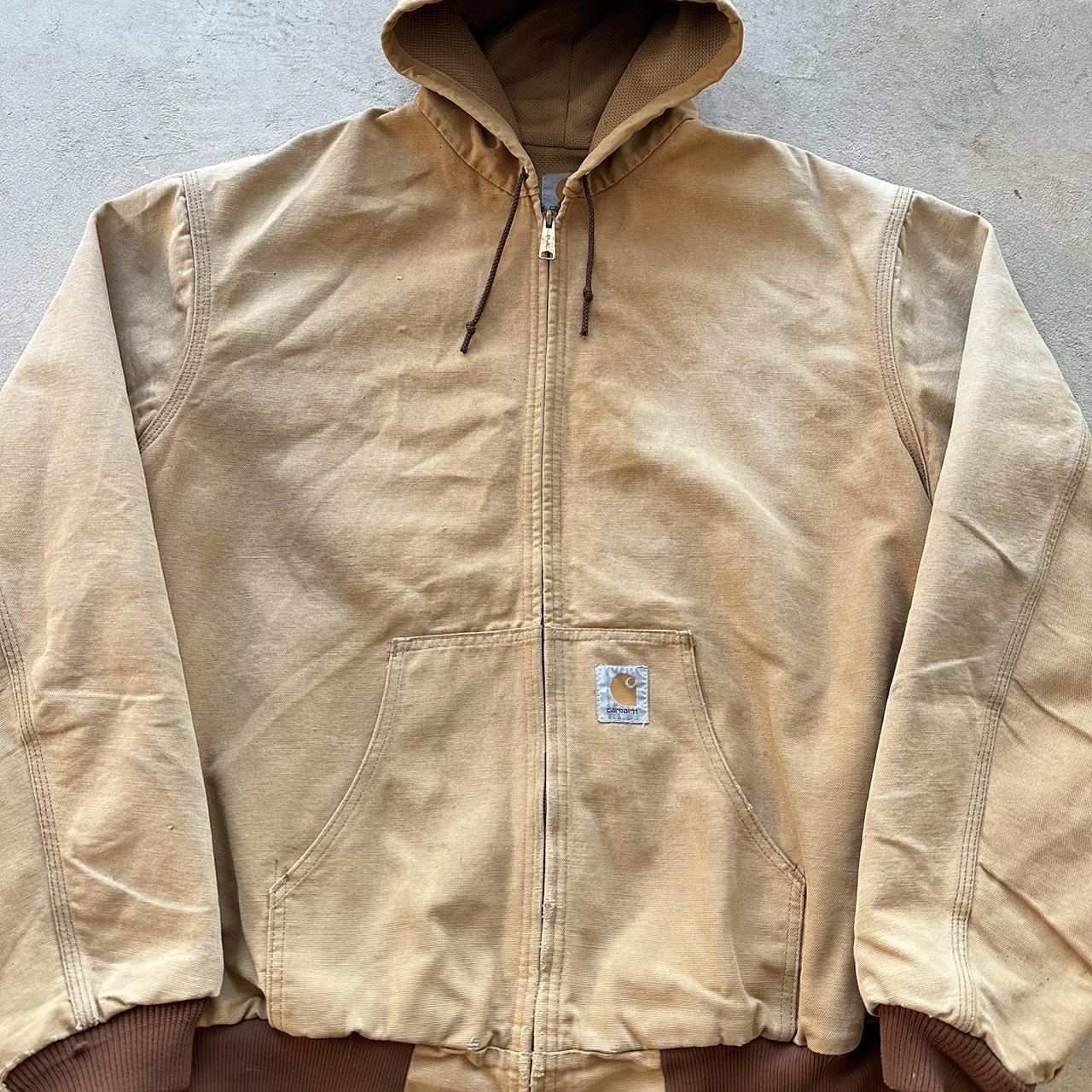 Vintage Carhartt Faded Tan Hooded Jacket -XL