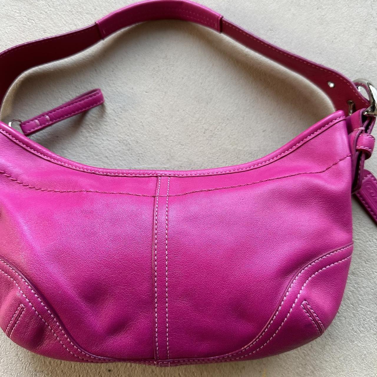 Vintage Y2K Coach Pink Leather Croissant Shoulder Bag