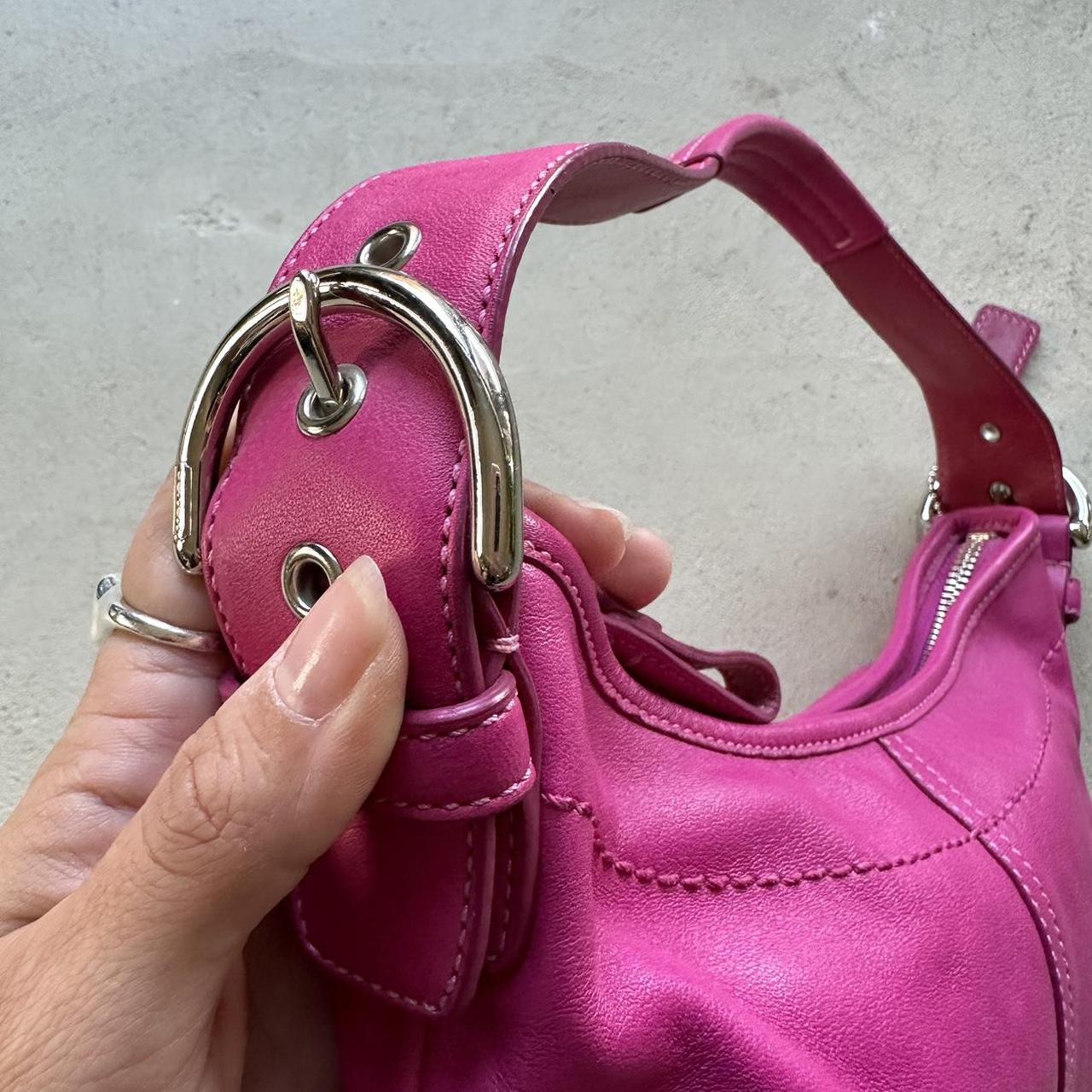 Vintage Y2K Coach Pink Leather Croissant Shoulder Bag