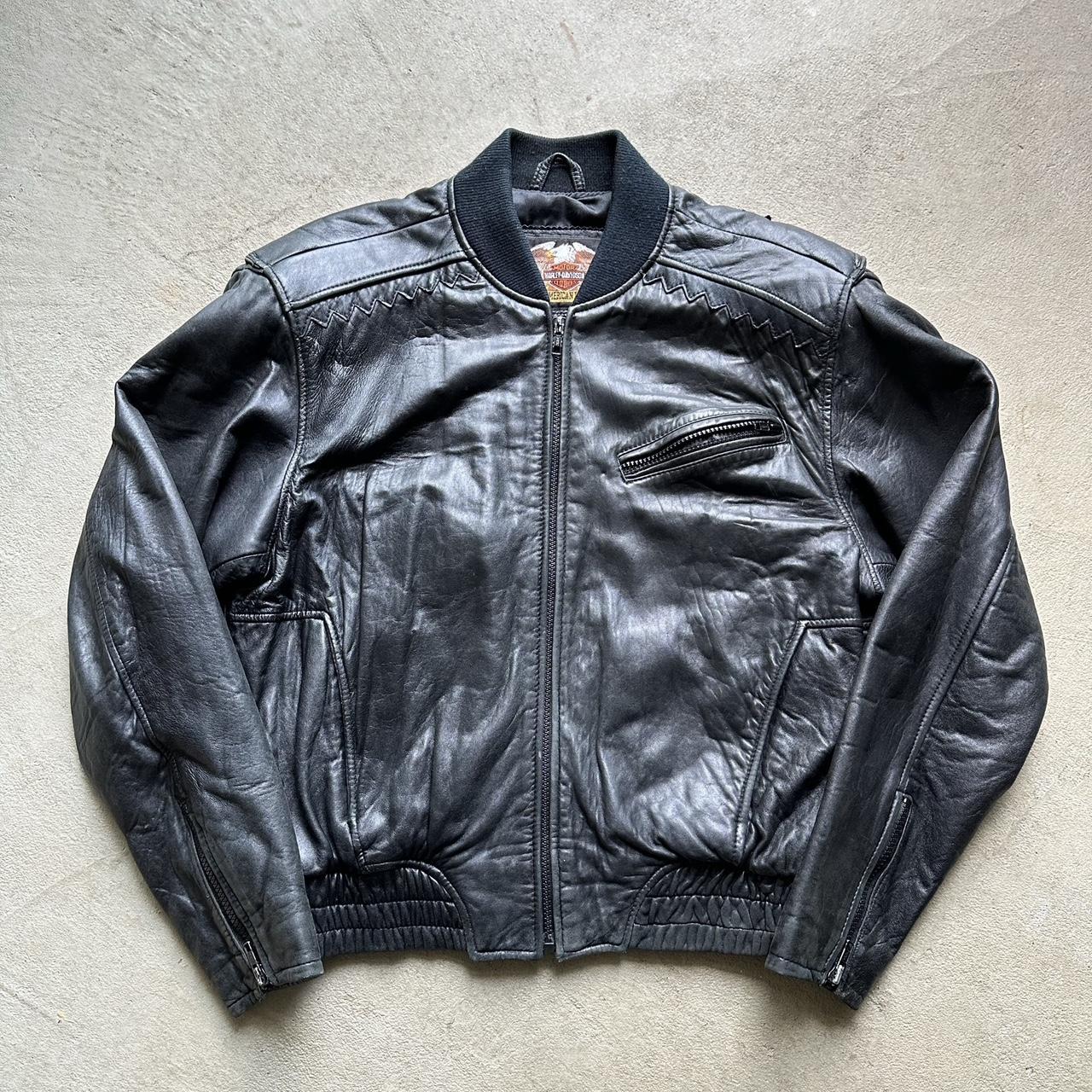 Vintage Harley Davidson Leather Bomber Jacket - L