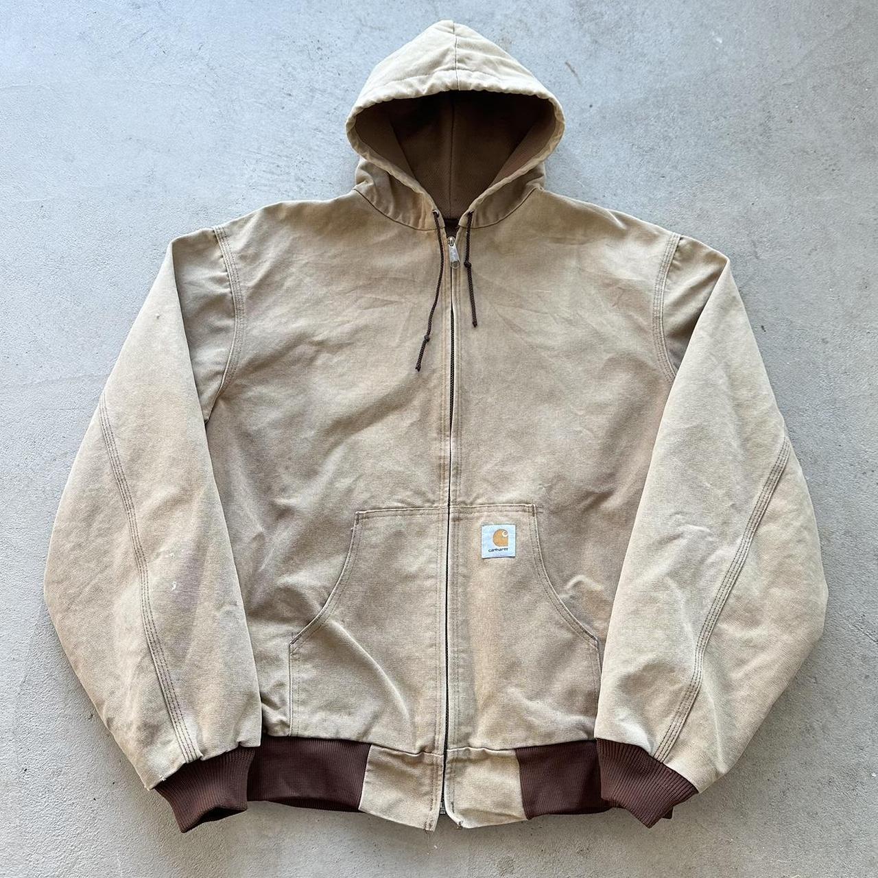 Vintage Carhartt Faded Tan Hooded Jacket - XL