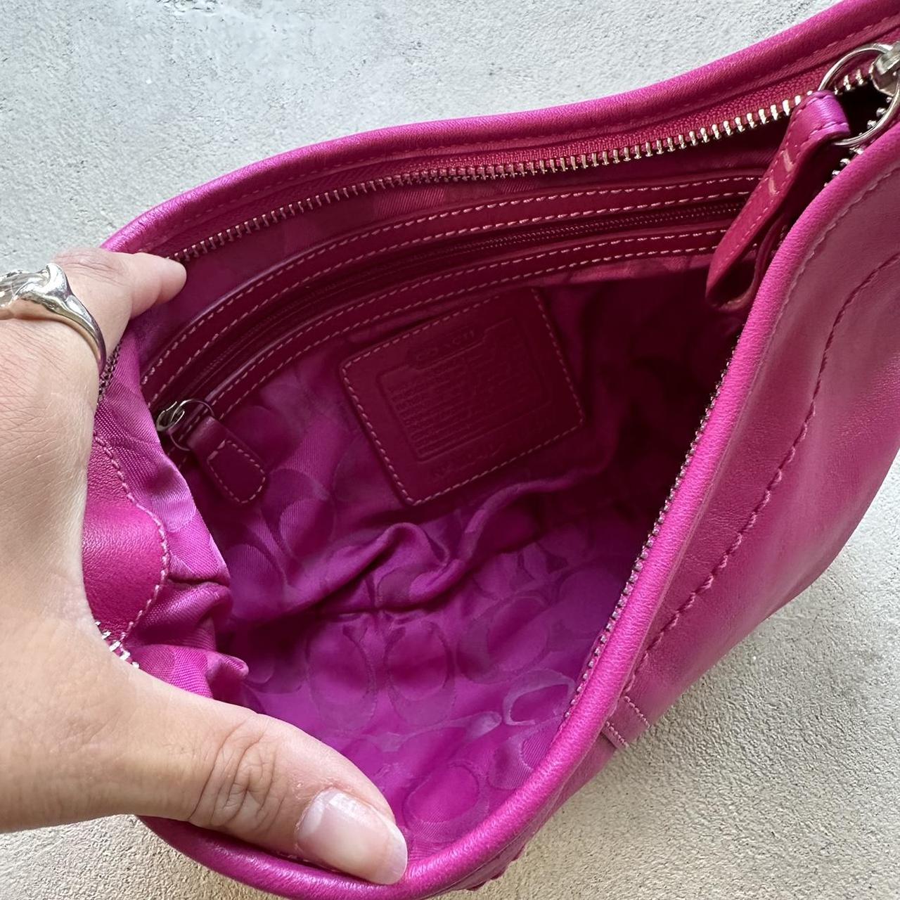 Vintage Y2K Coach Pink Leather Croissant Shoulder Bag